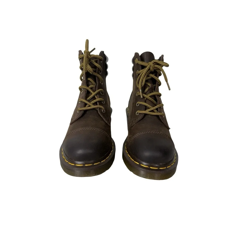 Dr. Martens Alexandra Womens US 5 Grunge Distressed Leather Lace Up Boots Nubuck